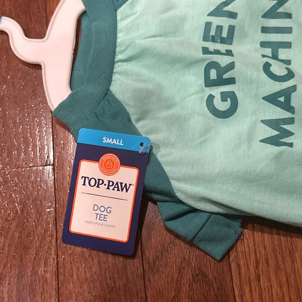 NWT Top Paw Green Machine Raglan Dog Shirt Small